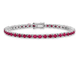Ruby Bracelet 6.50 Carat (ctw) in Rhodium Plated Sterling Silver